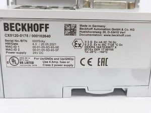 Beckhoff CX5120-0175 000102640  Embedded PC with Intel Atom E3815