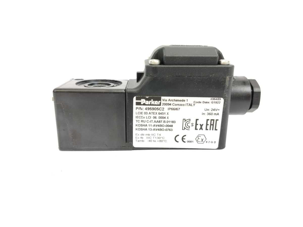 Parker 495905C2 LUCIFER Solenoid Coil w. 221G6136 Valve