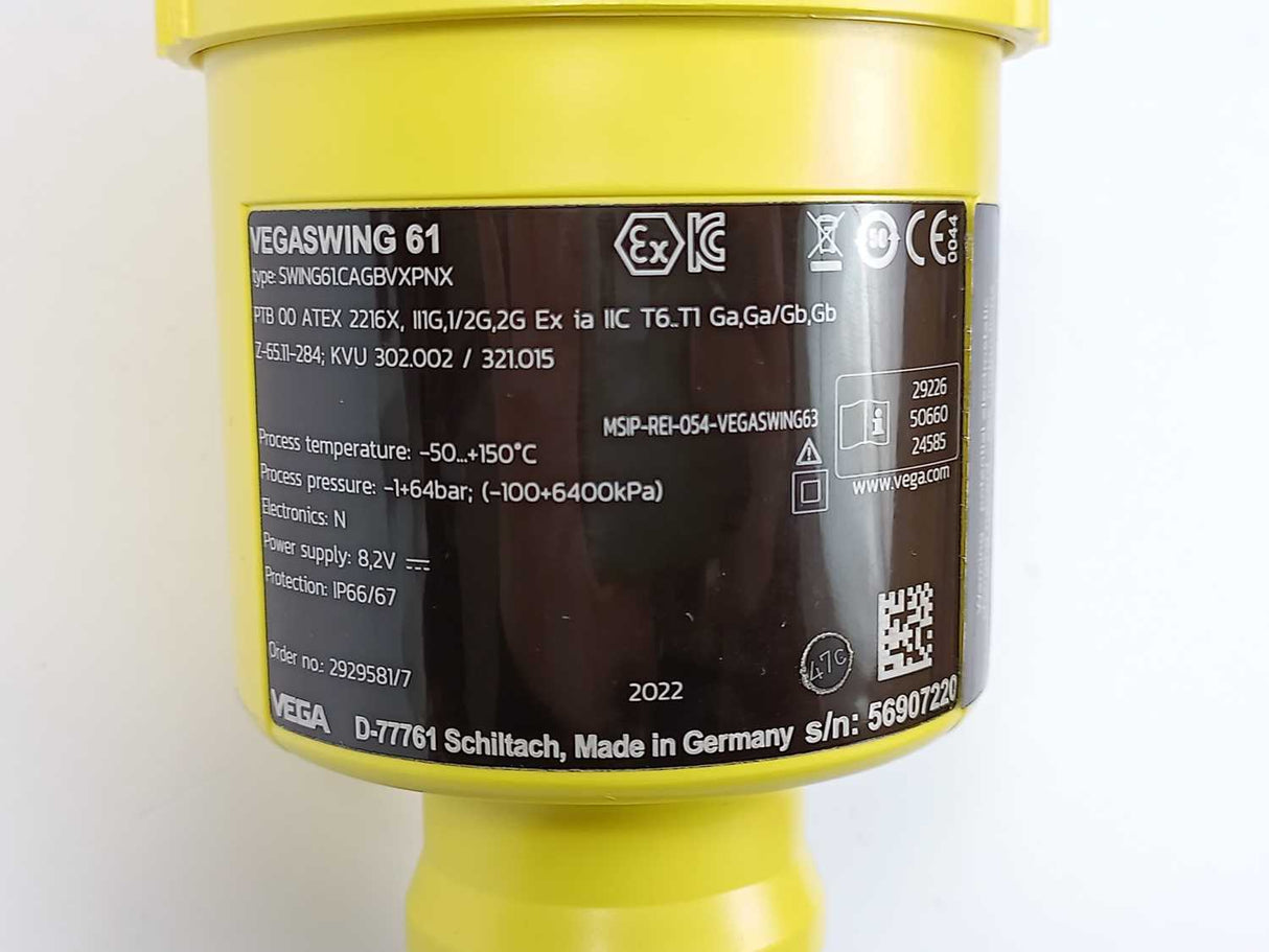 Vega VEGASWING 61 Vibrating Level Switch for Liquids