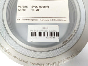 LEADER SRI CR316L PTFE/904L DN125PN64 IR904L Spiral Wound Gasket 10 Stks.