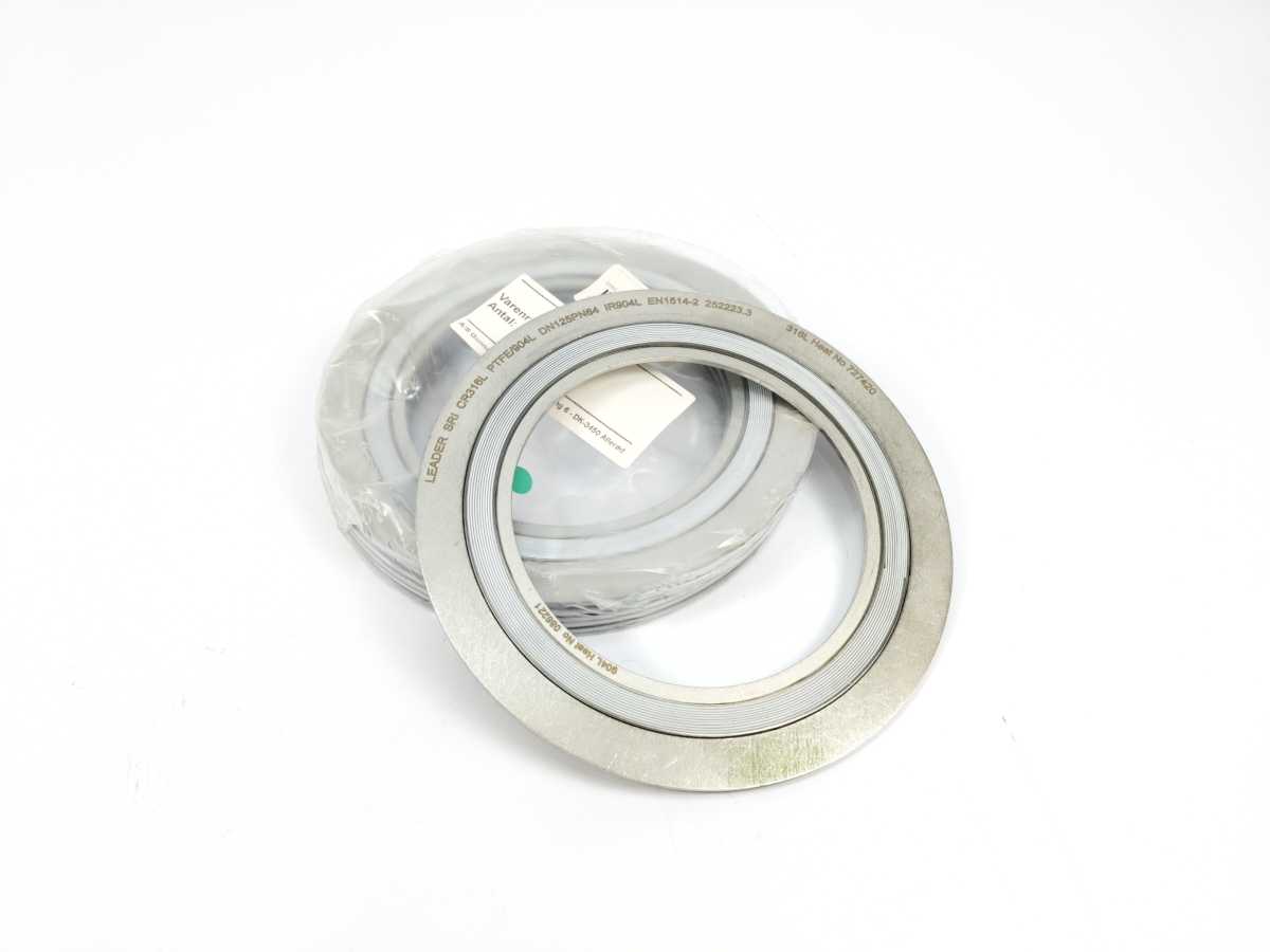 LEADER SRI CR316L PTFE/904L DN125PN64 IR904L Spiral Wound Gasket 6 Stks.