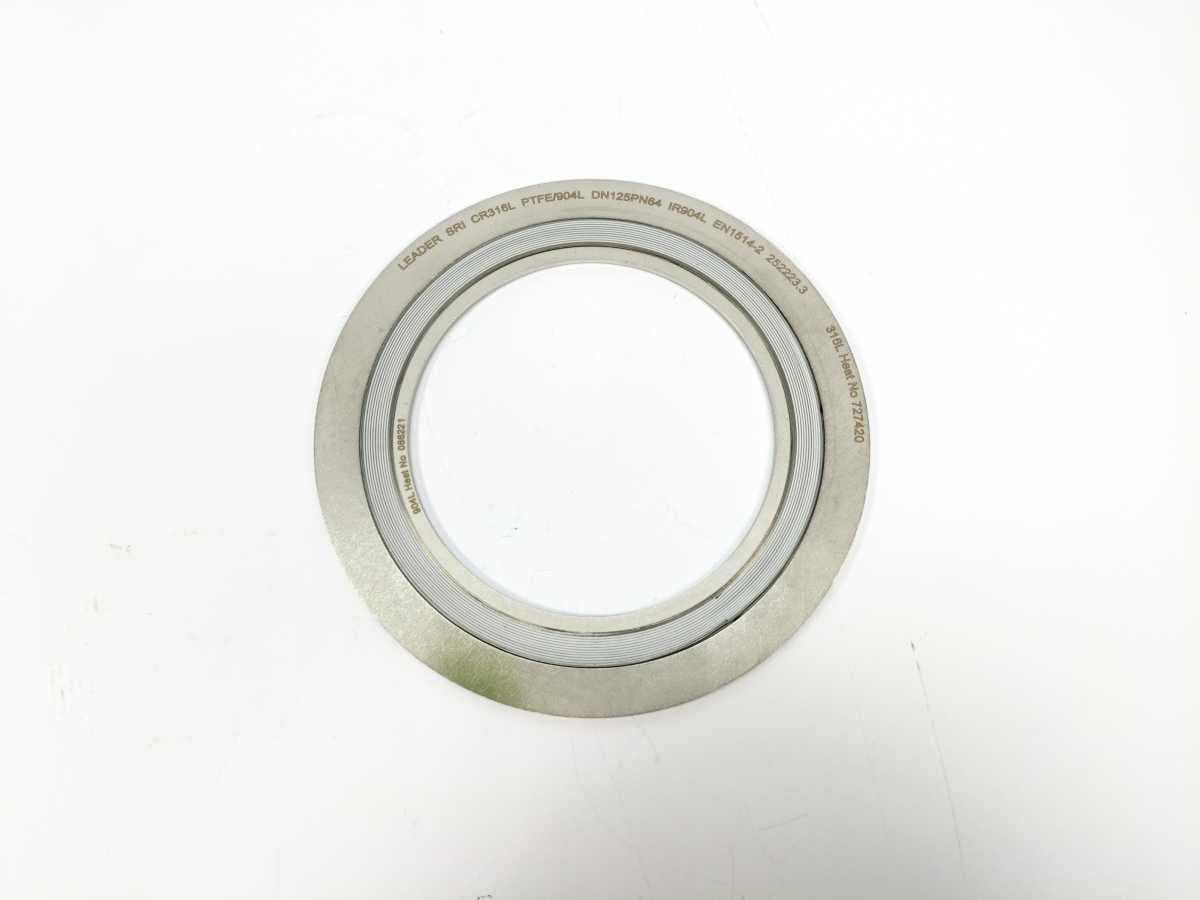 LEADER SRI CR316L PTFE/904L DN125PN64 IR904L Spiral Wound Gasket 6 Stks.