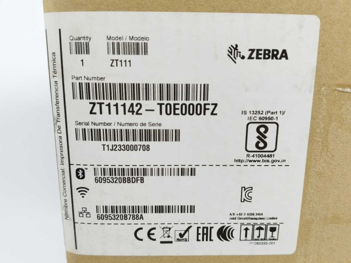 Zebra ZT22042-D0E200FZ Industrial Label Printer, ethernet card not working