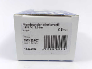 SYR 1915.20.007 Membrane Safety Valve 3/4" 6.0 Bar