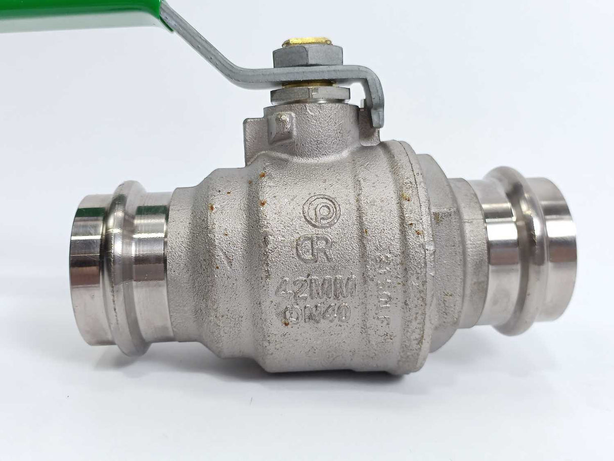 Fratelli Pettinaroli P100-042 Ball Valve 42mm - Green Lever, Press X