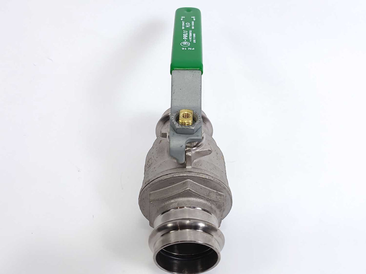 Fratelli Pettinaroli P100-042 Ball Valve 42mm - Green Lever, Press X