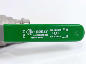 Fratelli Pettinaroli P100-042 Ball Valve 42mm - Green Lever, Press X