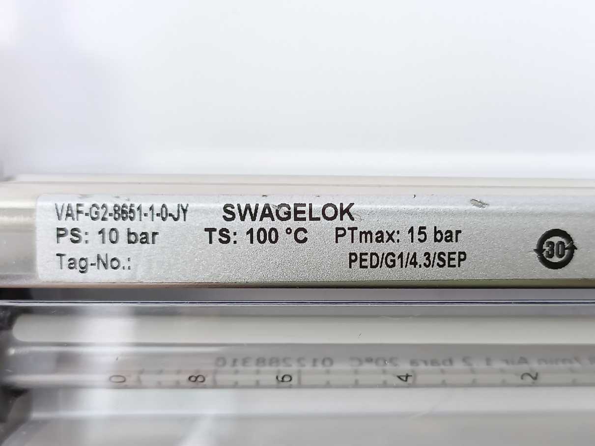 Swagelok VAF-G2-8651-1-0-JY Variable Area Flowmeters 10 Bar