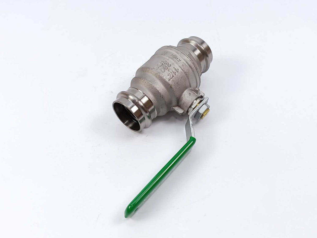 Fratelli Pettinaroli P100-042 Ball Valve 42mm - Green Lever, Press X