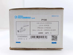 Fratelli Pettinaroli P100-042 Ball Valve 42mm - Green Lever, Press X