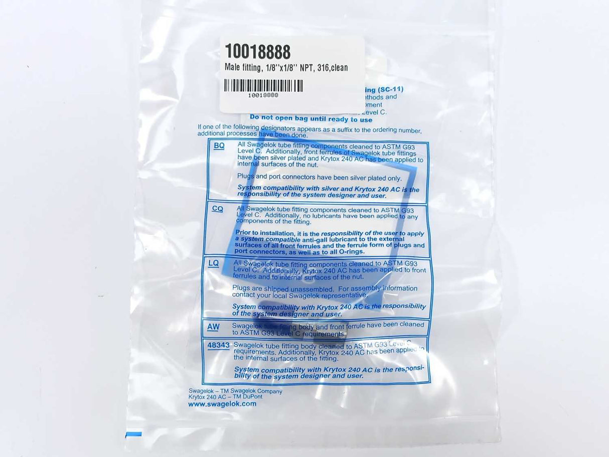 Swagelok SS-200-1-2SC11 1/8-inch Tube Fitting Male NPT