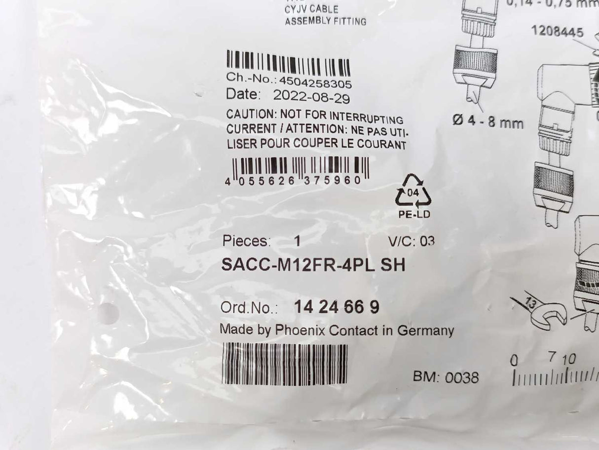 Phoenix Contact 1424669 SACC-M12FR-4PL SH 4-position Circular Connector