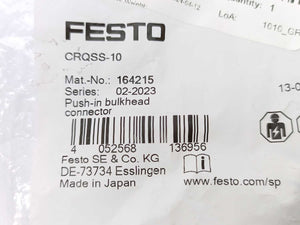 Festo 164215 CRQSS-10 Push-in Bulk Connector