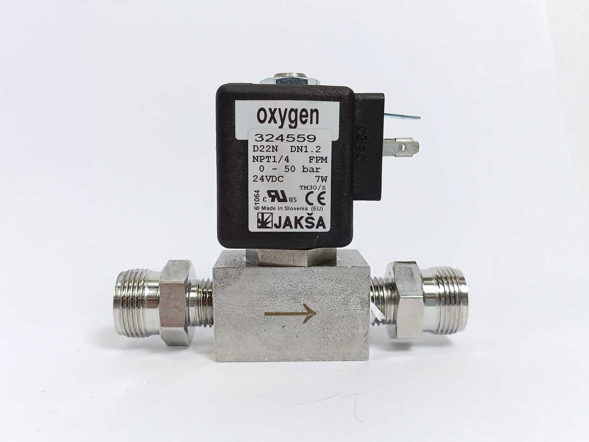 JAKSA 324559 D22N DN1.2 NPT1/4 Solenoid Valve w/ hy-lok 316/L 7JD