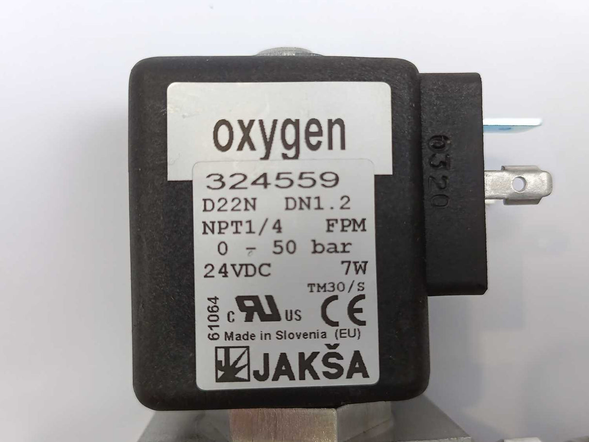 JAKSA 324559 D22N DN1.2 NPT1/4 Solenoid Valve w/ hy-lok 316/L 68F