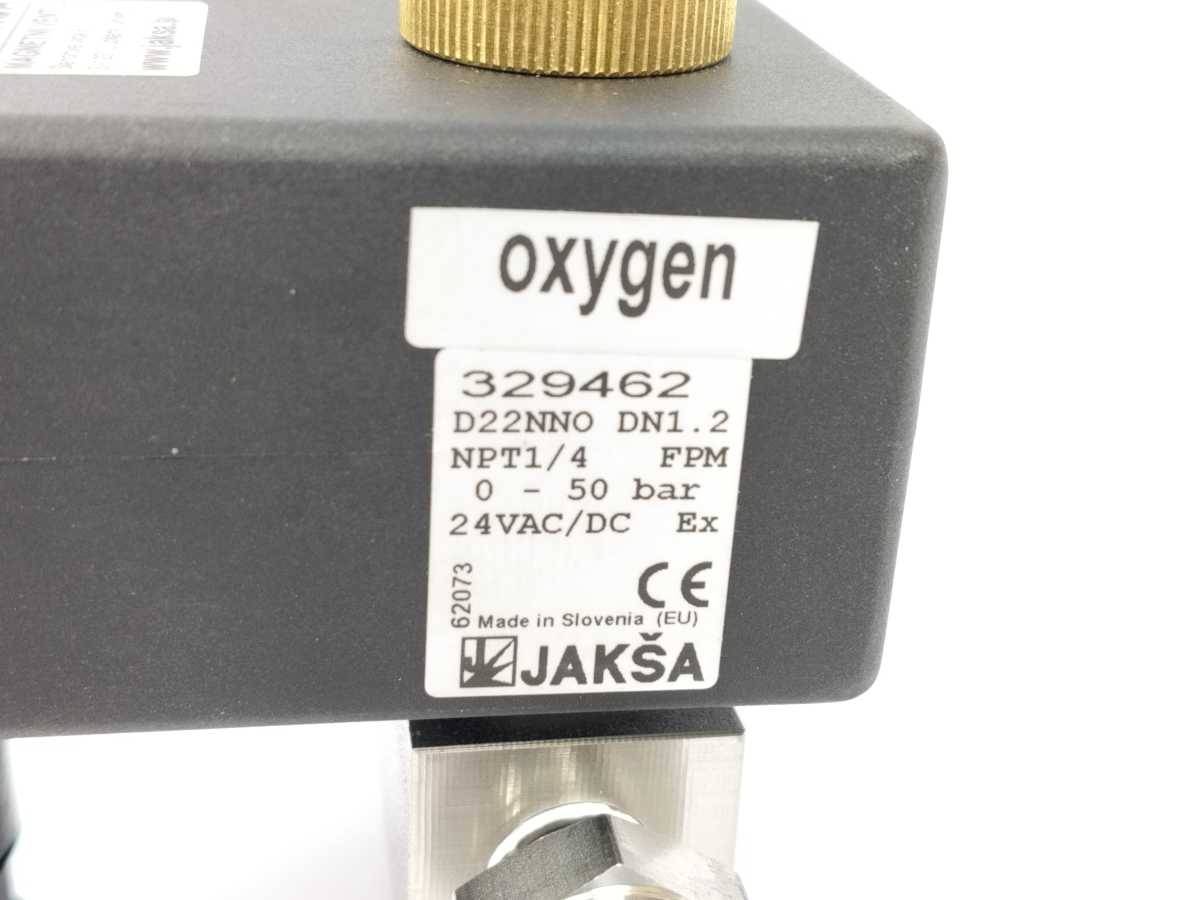 JAKSA 329462 Solenoid Valve D22NO NPT1/4 0-50 Bar w/ Hy-Lok 316/L 7JD