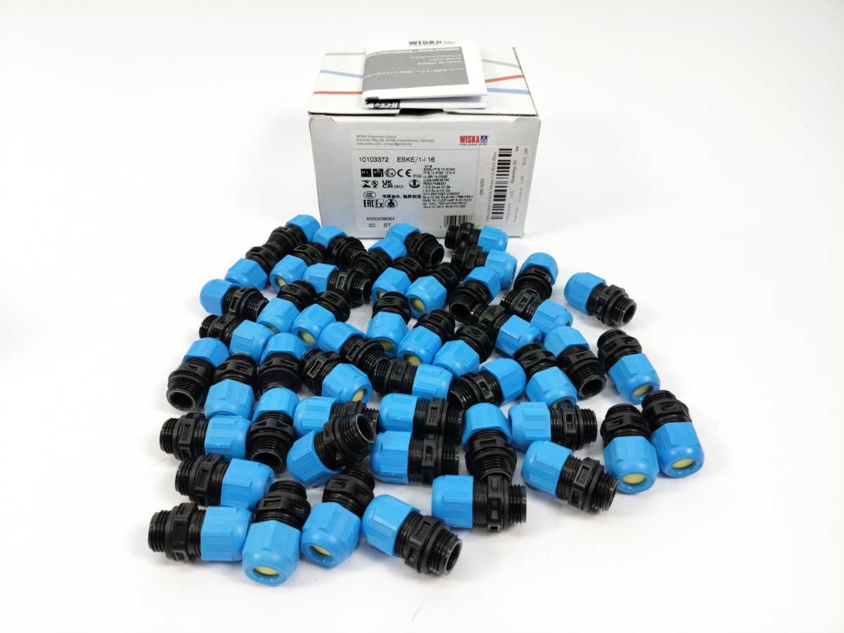 Wiska 10103372 ESKE/1-i 16 Cablegland 4.5-9mm Blue, Batch of 50 pcs.