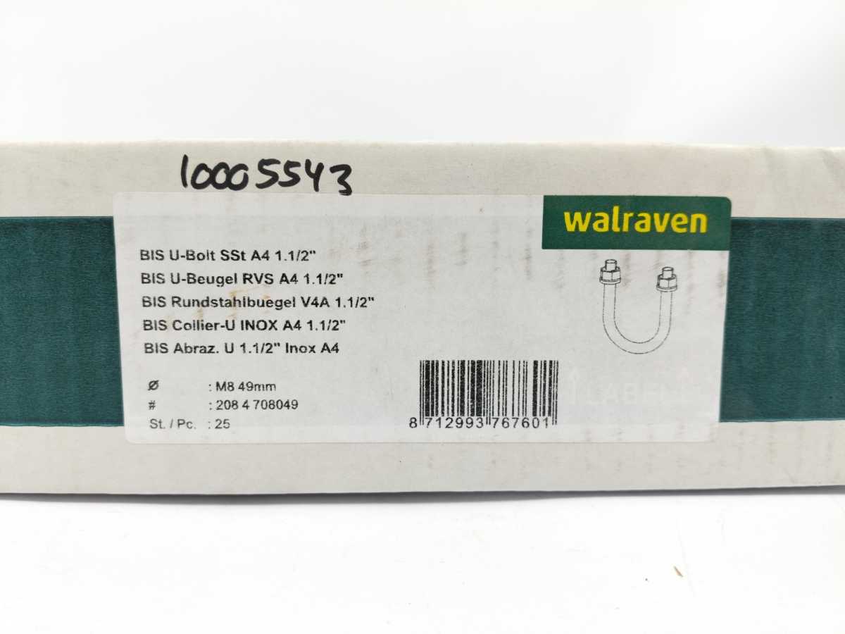 Walraven 201107 U-bolts stainless steel, 48.2 mm, Batch of 25 pcs.