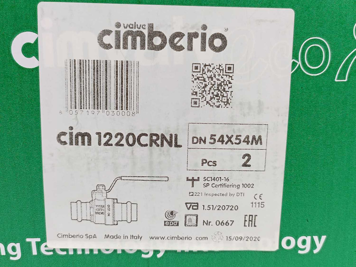 Cimberio cim 1220CRNL No Lead Ball Valve 2", Steel Lever Handle, Batch of 2 pcs.