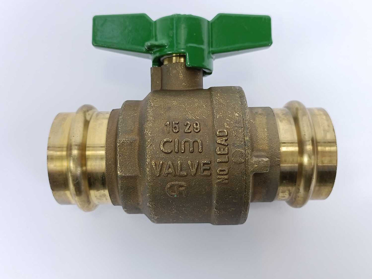 Cimberio cim 1222CRNL No Lead Ball Valve, 11/4", 250psi, 35mm, Butterfly Handle