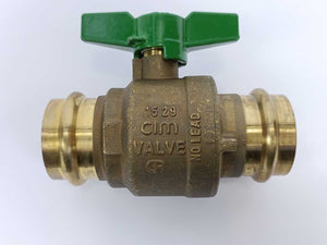 Cimberio cim 1222CRNL No Lead Ball Valve, 11/4", 250psi, 35mm, Butterfly Handle