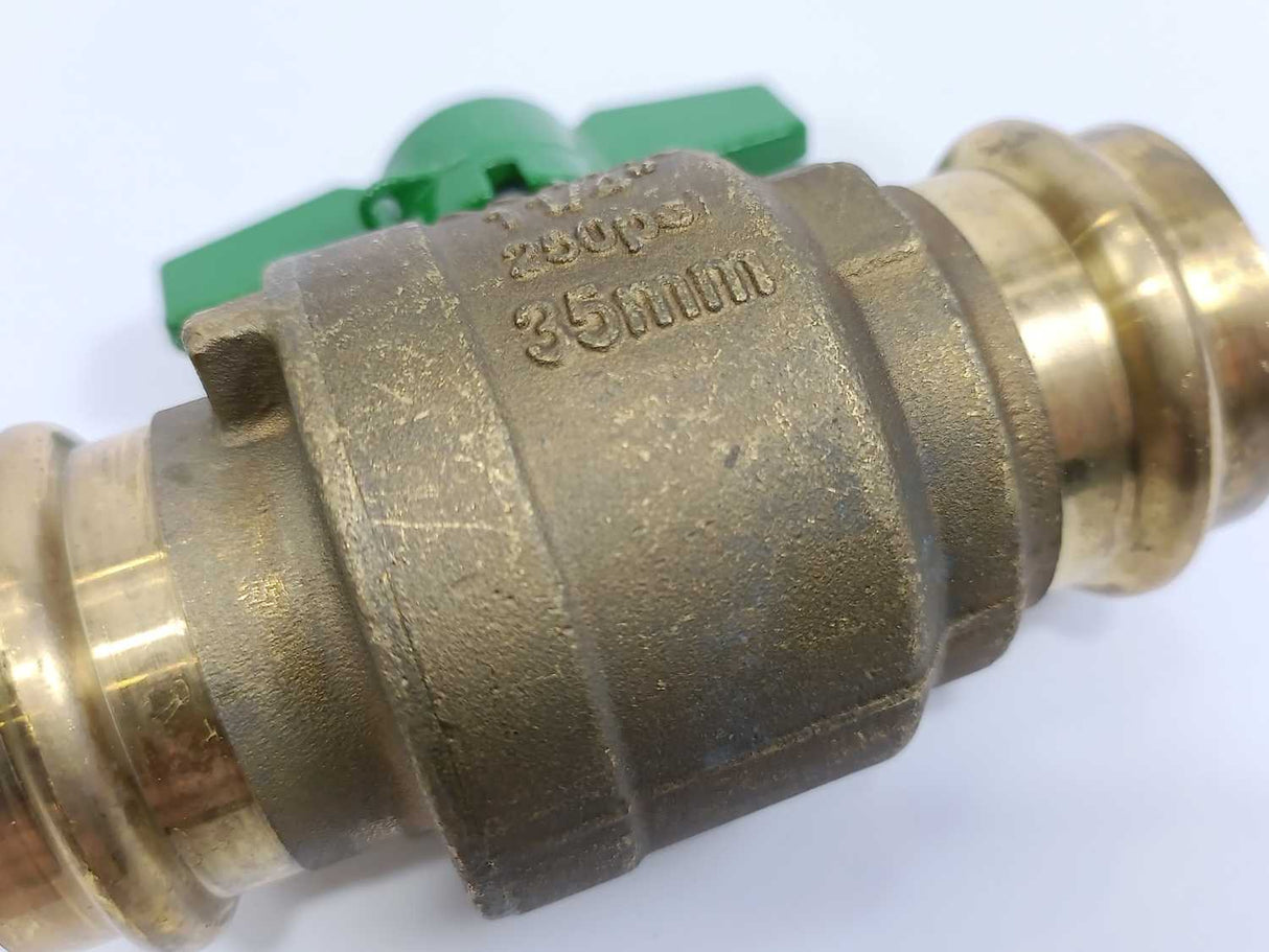 Cimberio cim 1222CRNL No Lead Ball Valve, 11/4", 250psi, 35mm, Butterfly Handle