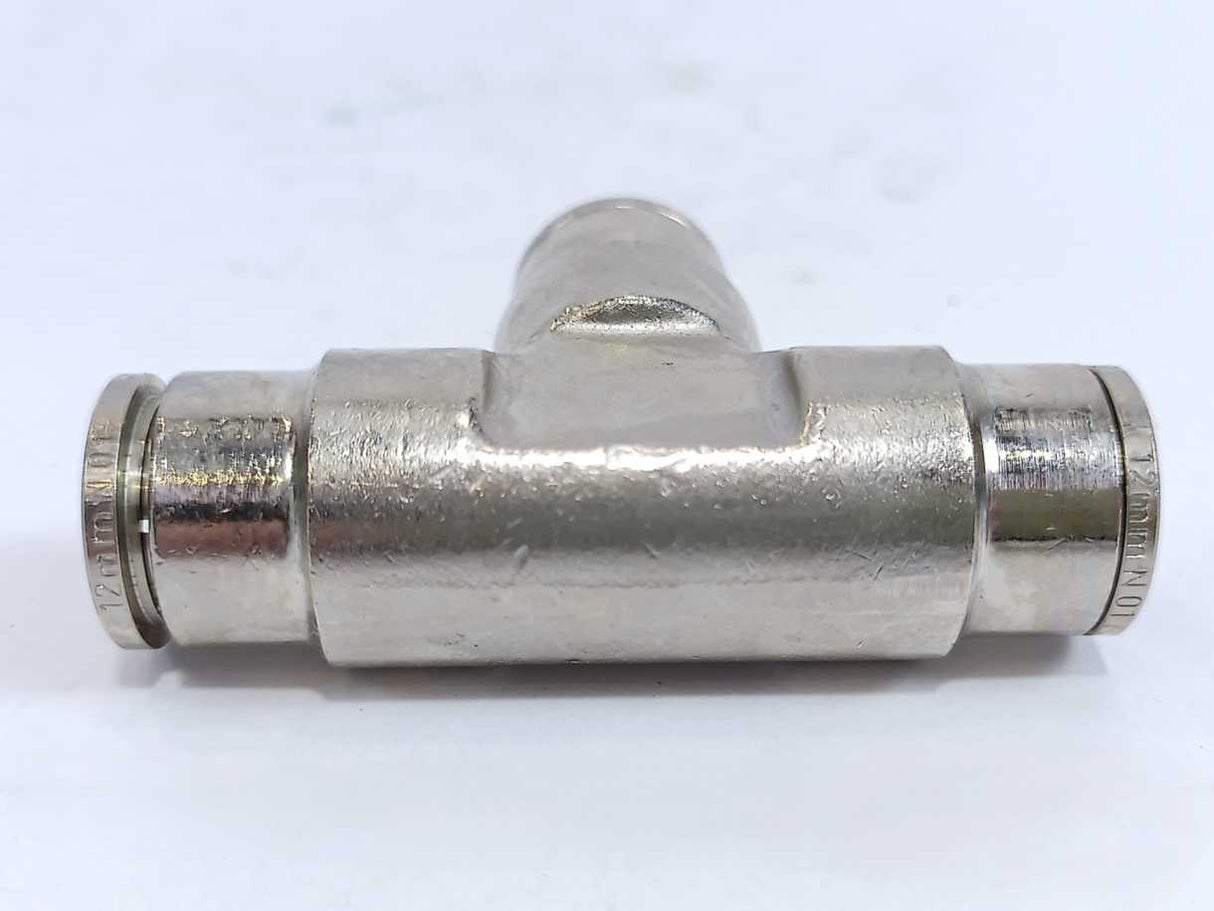 NORGREN 100601200 PNEUFIT Pneumatic Push-In Tee Fitting, 12 mm, Batch of 7 pcs.