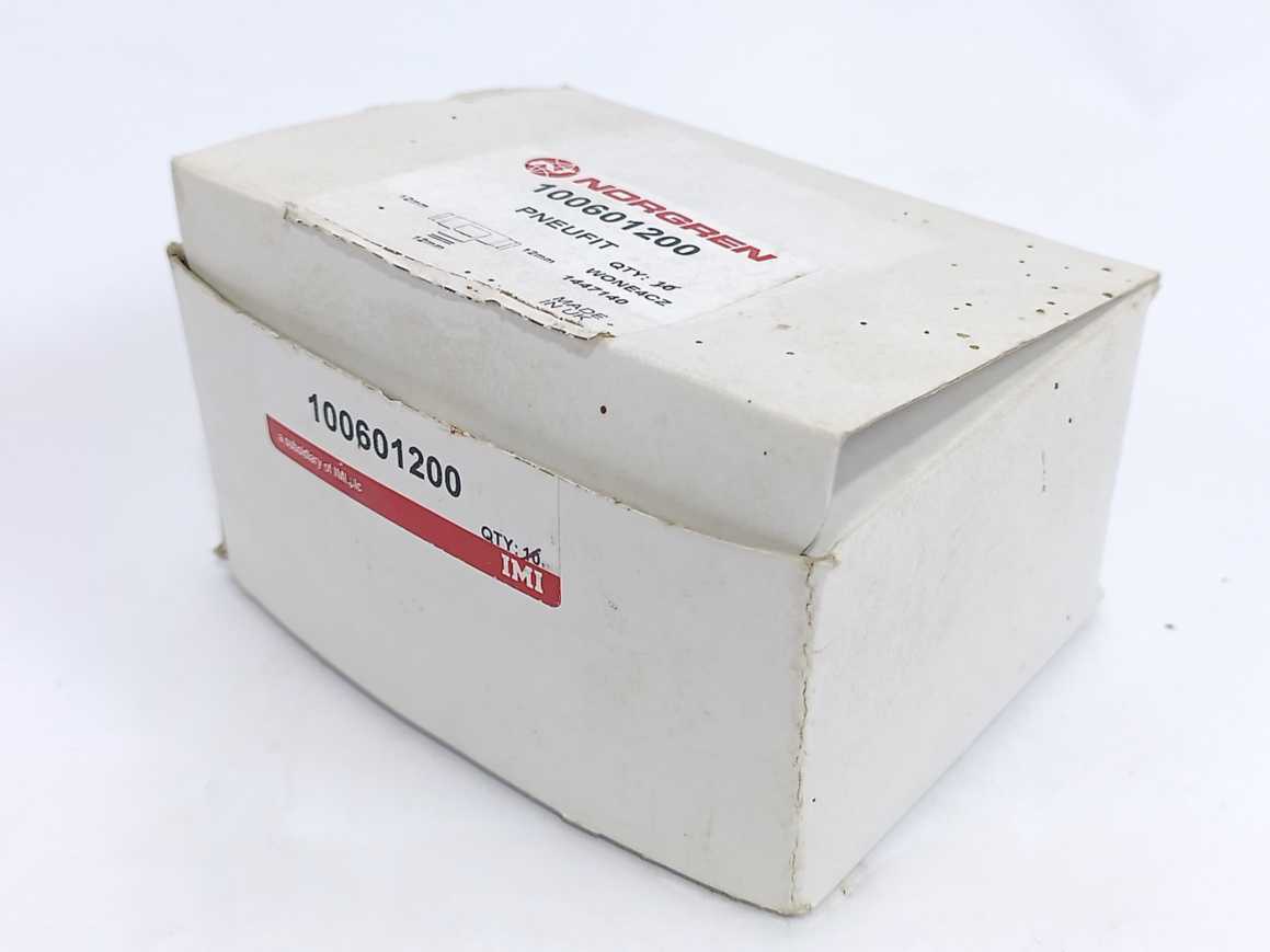 NORGREN 100601200 PNEUFIT Pneumatic Push-In Tee Fitting, 12 mm, Batch of 7 pcs.