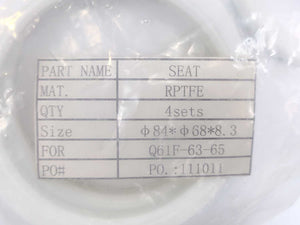 SEAT RPTFE Reinforced Teflon Valve Seat, ø84*ø68*8.3, Batch of 4 pcs.