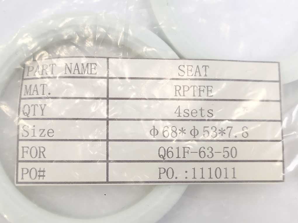 SEAT RPTFE Reinforced Teflon Valve Seat, ø68*ø53*7.3, Batch of 4 pcs.