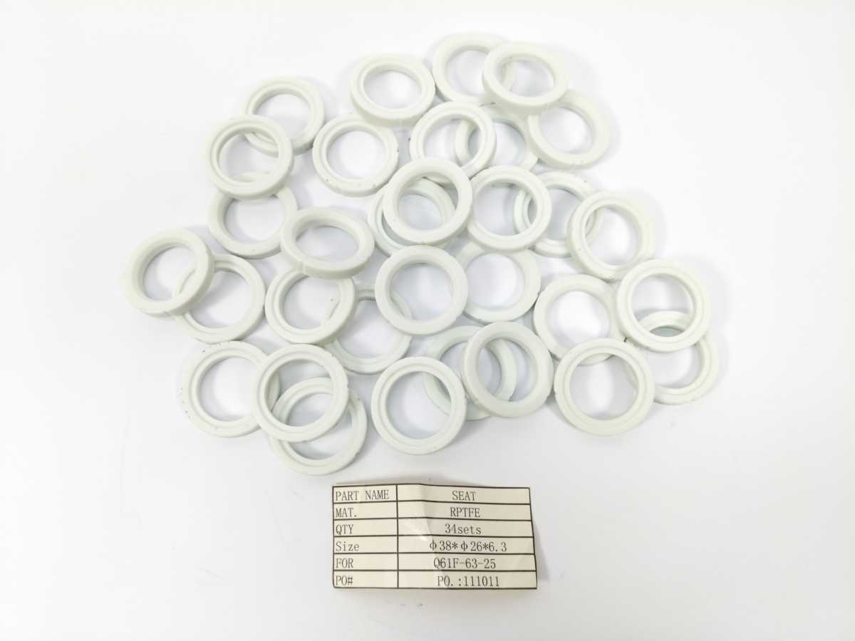 SEAT RPTFE Reinforced Teflon Valve Seat, ø38*ø26*6.3, Batch of 32 pcs.