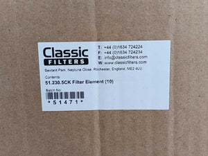 Classic Filters 51.230.5CK Filter Elements, Batch of 10 pcs.