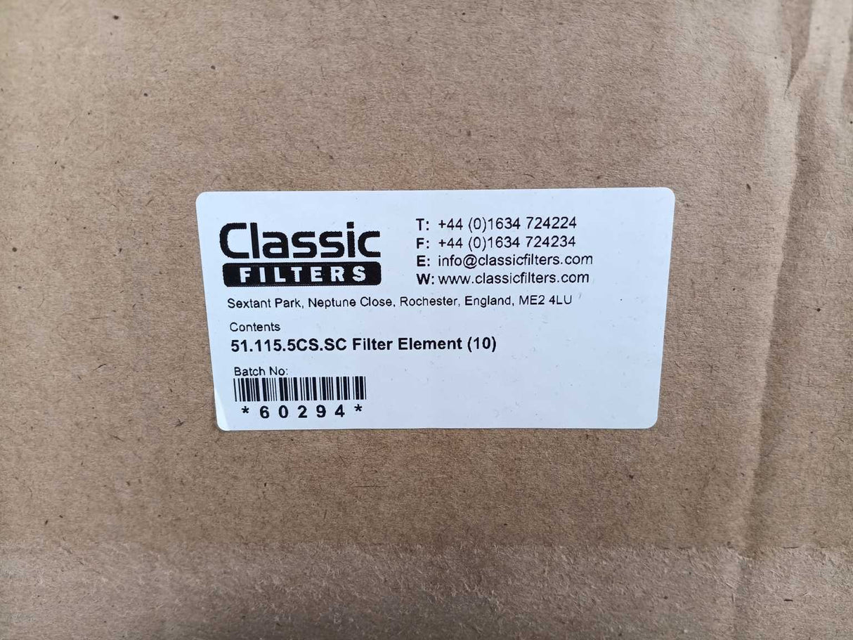 Classic Filters 51.115.5CS.SC Filter Element Batch 10 Pcs.