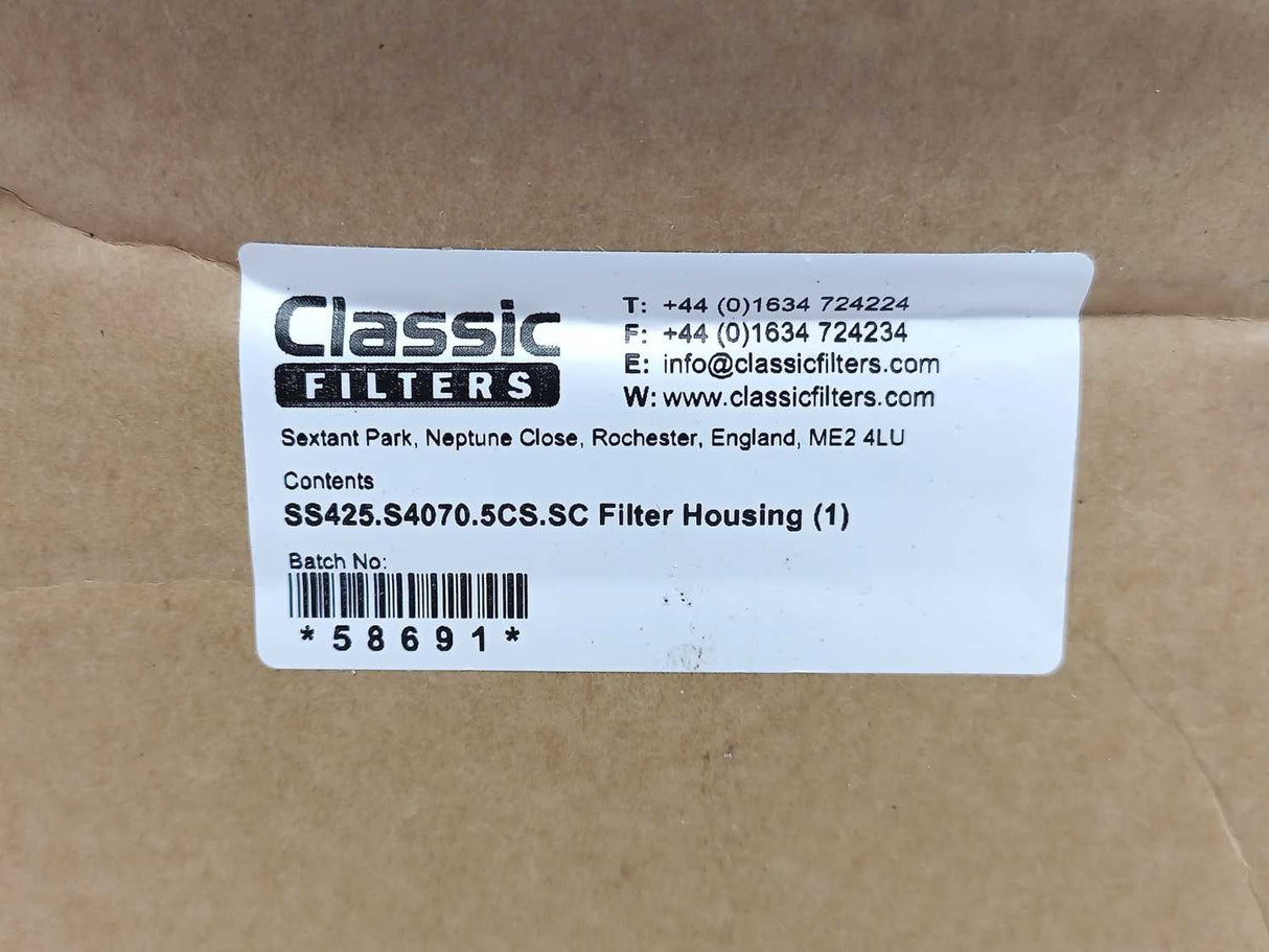 Classic Filters SS425.S4070.5CS.SC Filter Housing