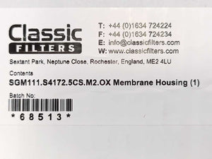 Classic Filters SGM111.S4172.5CS.M2.OX Membrane Housing
