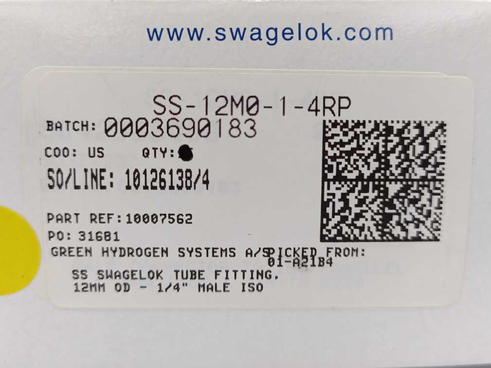 Swagelok SS-12M0-1-4RP Male Connector, 12mm OD x 1/4 in BSPP 14pcs.