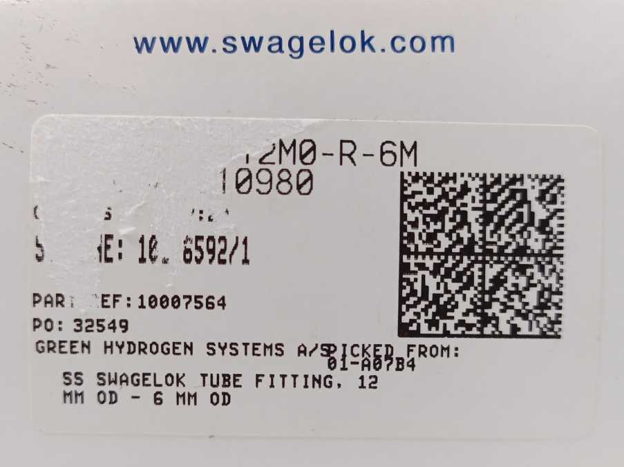 Swagelok SS-12M0-R-6M Fitting Reducer 12mm Tube OD x 6mm 20pcs.
