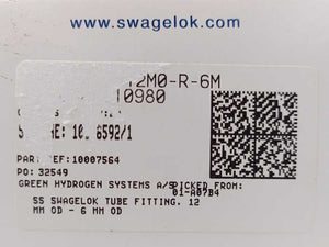 Swagelok SS-12M0-R-6M Fitting Reducer 12mm Tube OD x 6mm 20pcs.