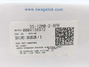 Swagelok SS-12M0-2-8PR Positionable Male Elbow, 12mm x 1/2". Batch of 10 pcs.