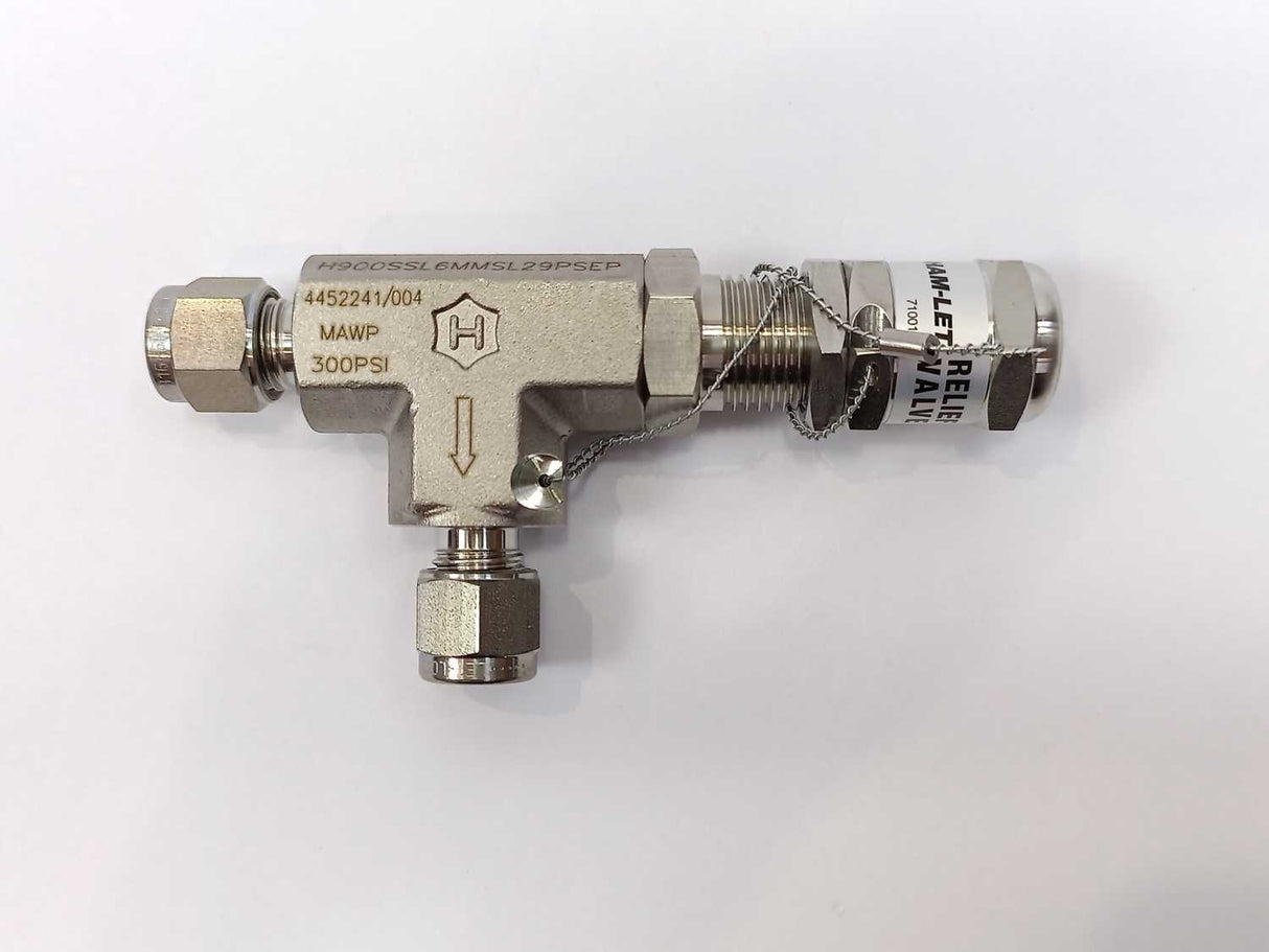 Ham-Let H-900-SS-L-6MM-SL-29PS-EP Relief Valve H900SSL6MMSL29PSEP