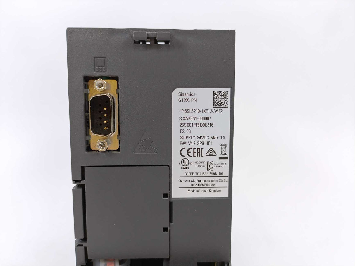 Siemens 6SL3210-1KE12-3AF2 Sinamics G120C PN Frequency Converter