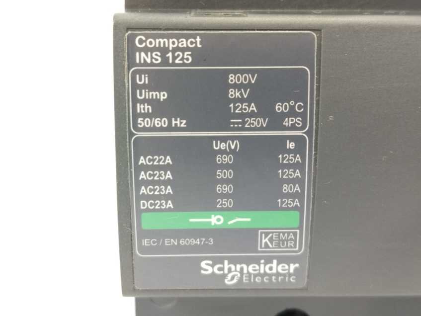 Schneider Electric INS125 PL-2021-W05-2 Switch Disconnector