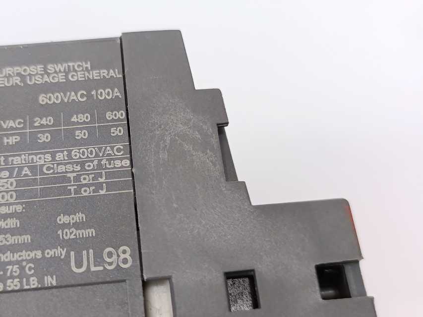 ABB OT125F4N2 4-pole Switch Disconnector, 600VAC 100A
