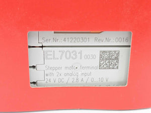 Beckhoff EL7031 Stepper Motor Terminal With 2x Analog Input