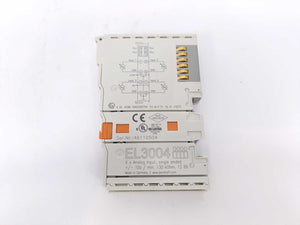 Beckhoff EL3004 4x Analog Input, Single ended +/- 10V / min. 130 k0hm, 12 Bit