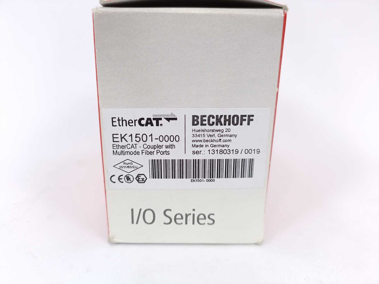 Beckhoff EK1501 EtherCAT Coupler with Multimode Fiber Poris