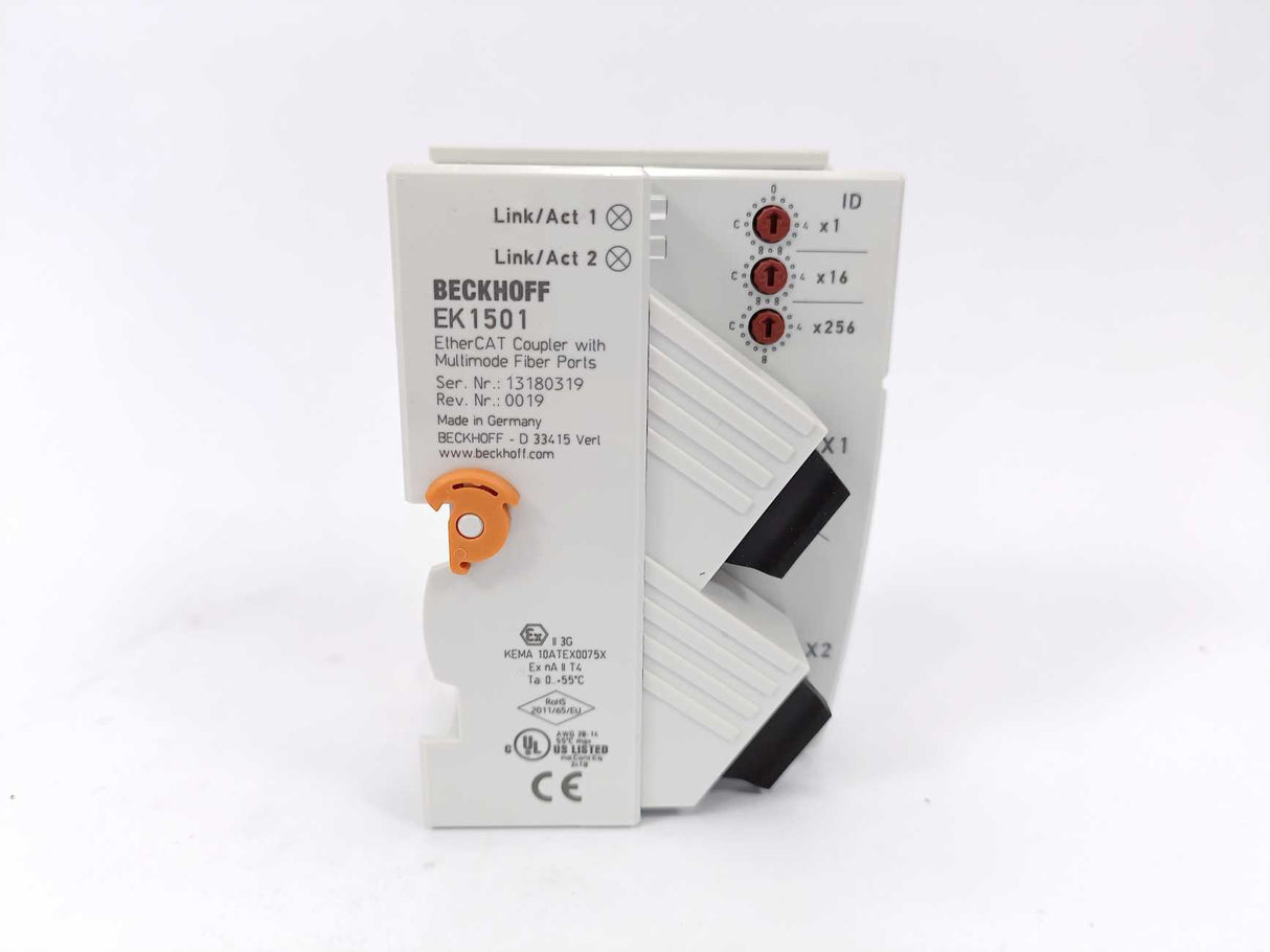 Beckhoff EK1501 EtherCAT Coupler with Multimode Fiber Poris