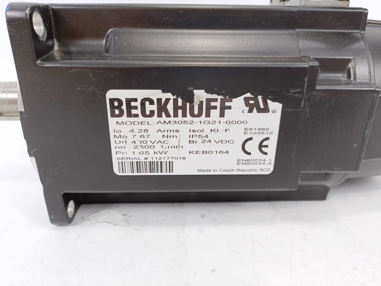Beckhoff AM3052-1G21-0000 Servo Motor – 400 VAC, 2500 rpm, 1.65 kW