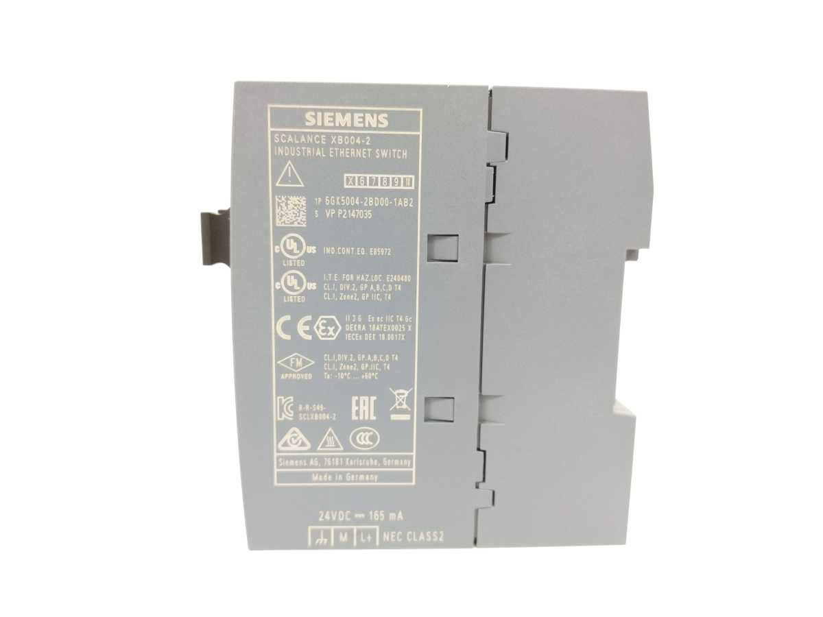 Siemens 6GK5004-2BD00-1AB2 SCALANCE XB004-2 Electrical Switch Module