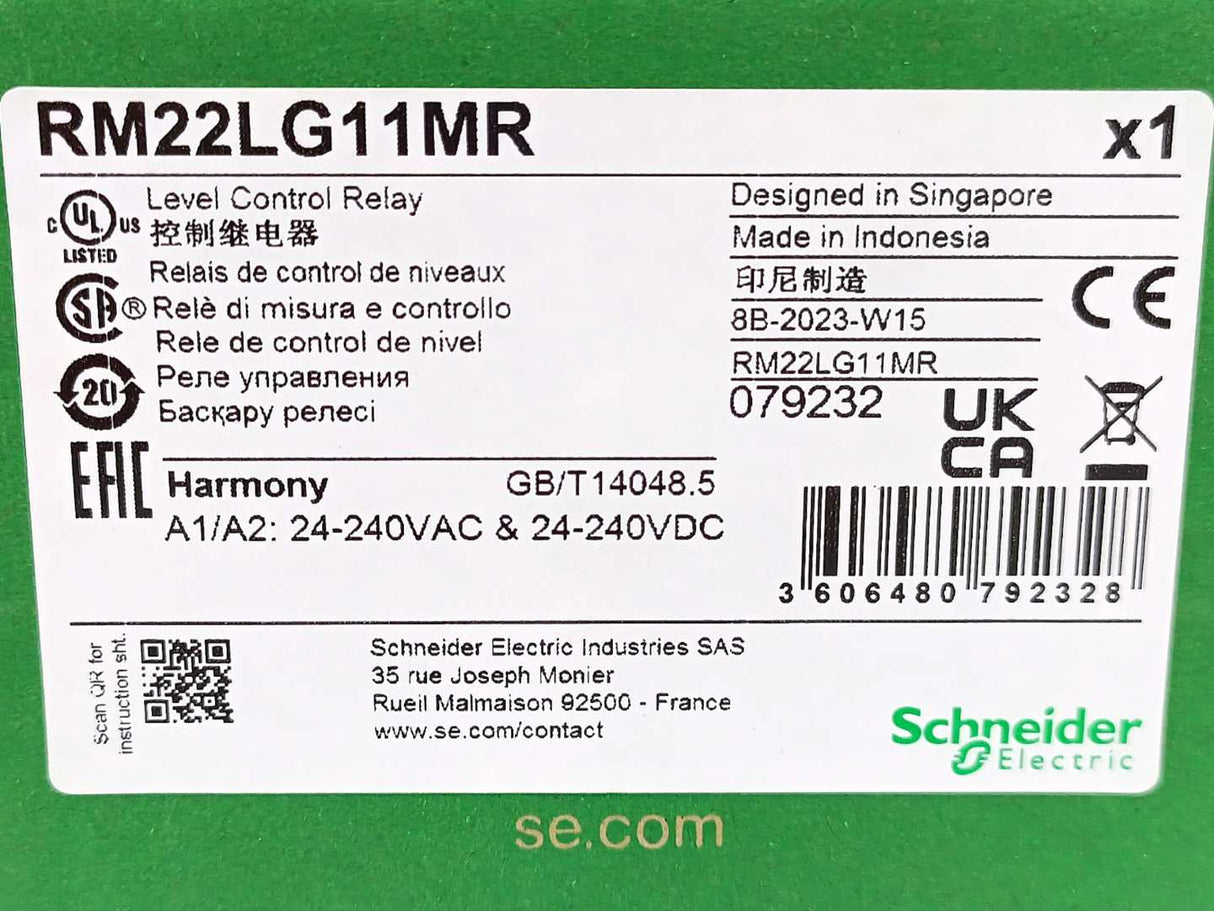 Schneider Electric RM22LG11MR 7523007017 Level Control Relay